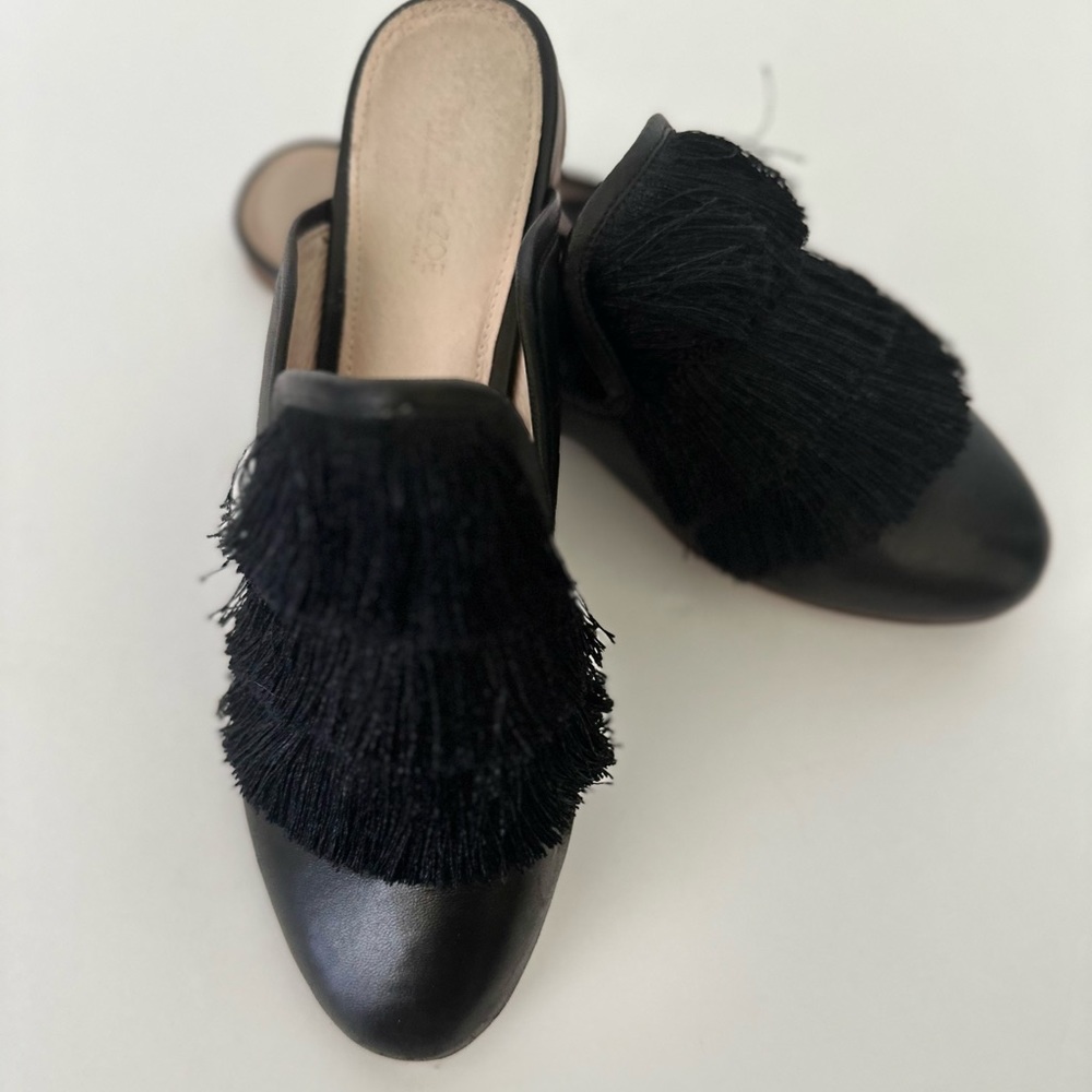 Rachel Zoe Leather Fringe Mules